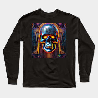 Groovy Cyber Skulls – Trippy Vibes 35 Long Sleeve T-Shirt